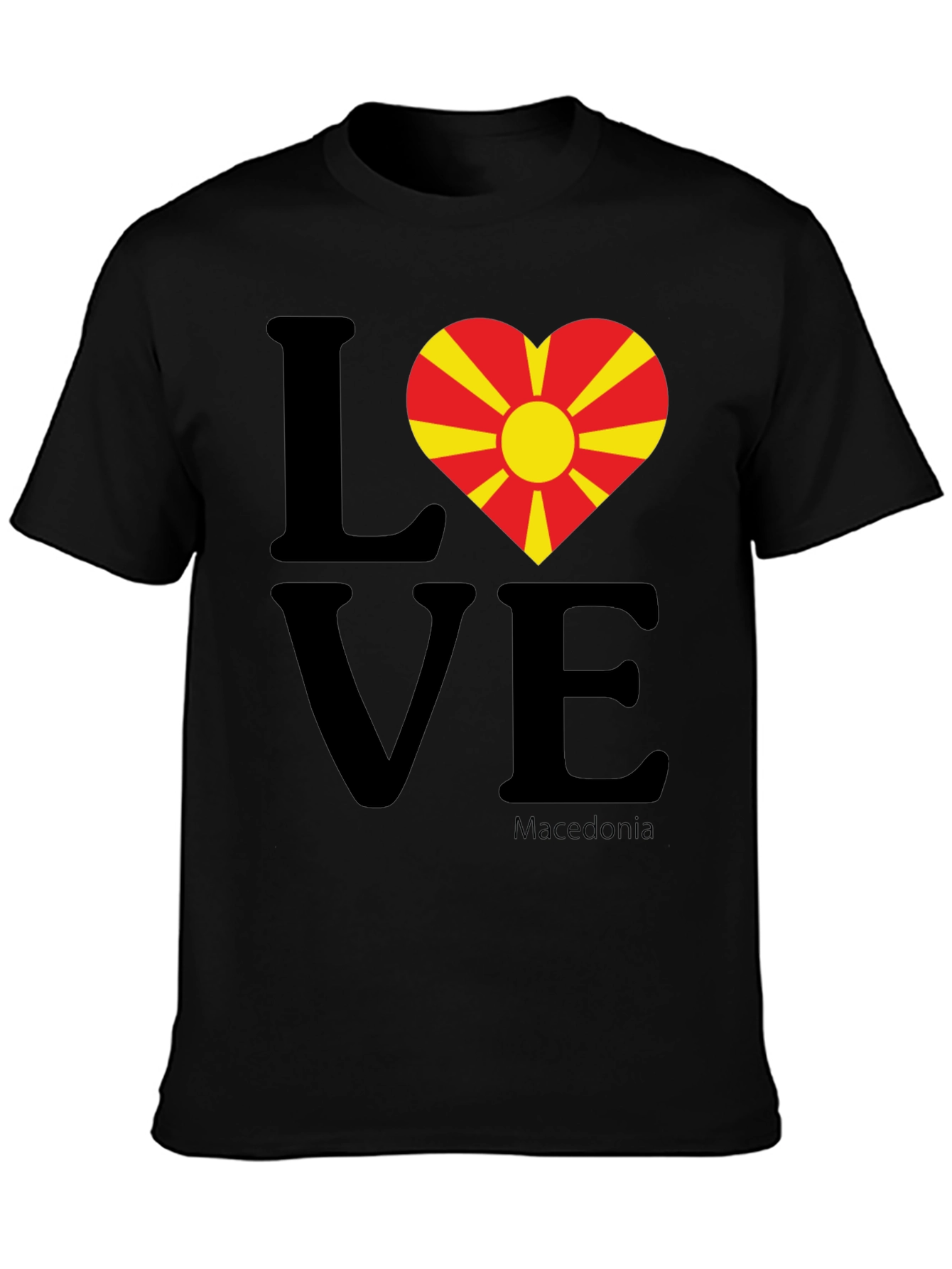 Love Macedonia Graphic T-Shirt - Black