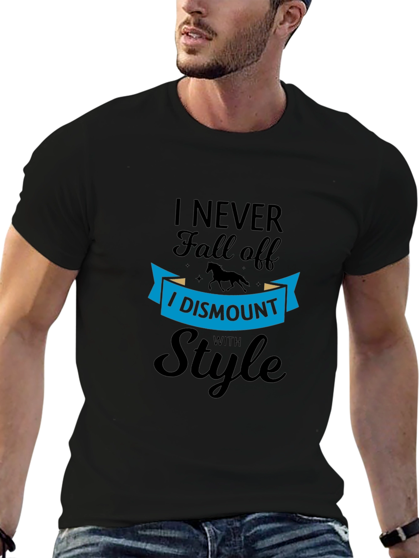 I Dismount with Style Black T-Shirt