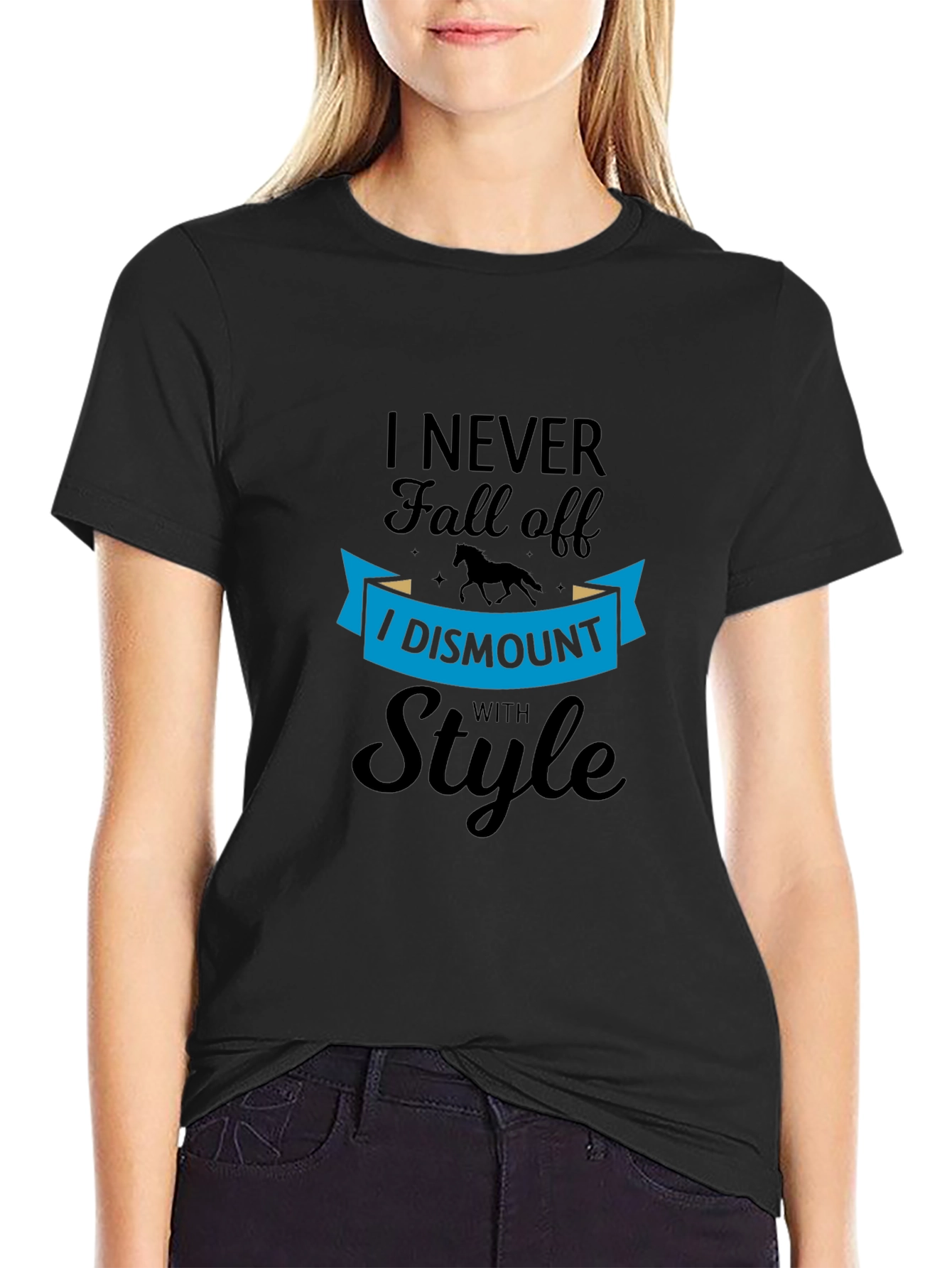 I Dismount with Style Black T-Shirt