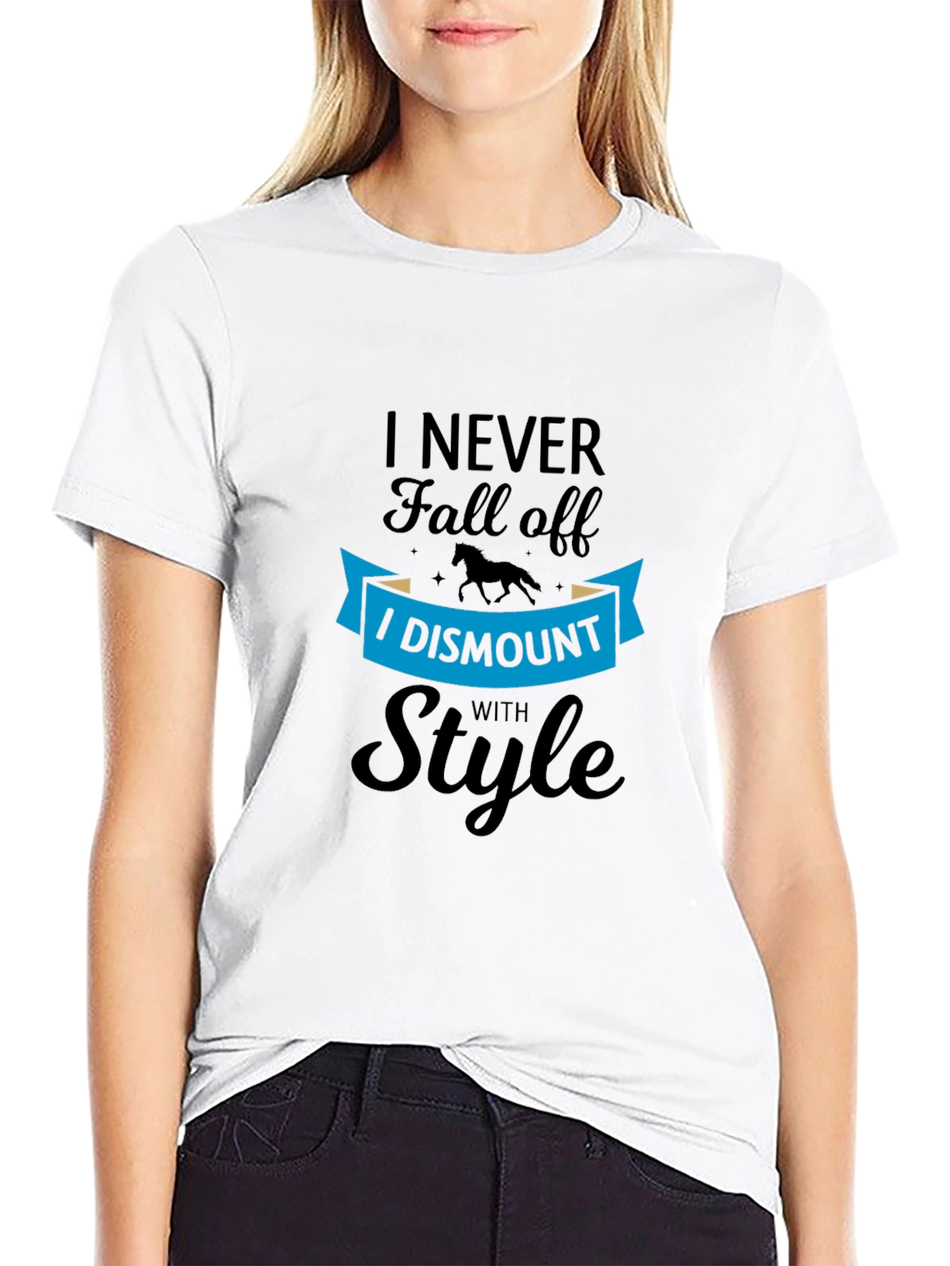 I Dismount with Style Black T-Shirt