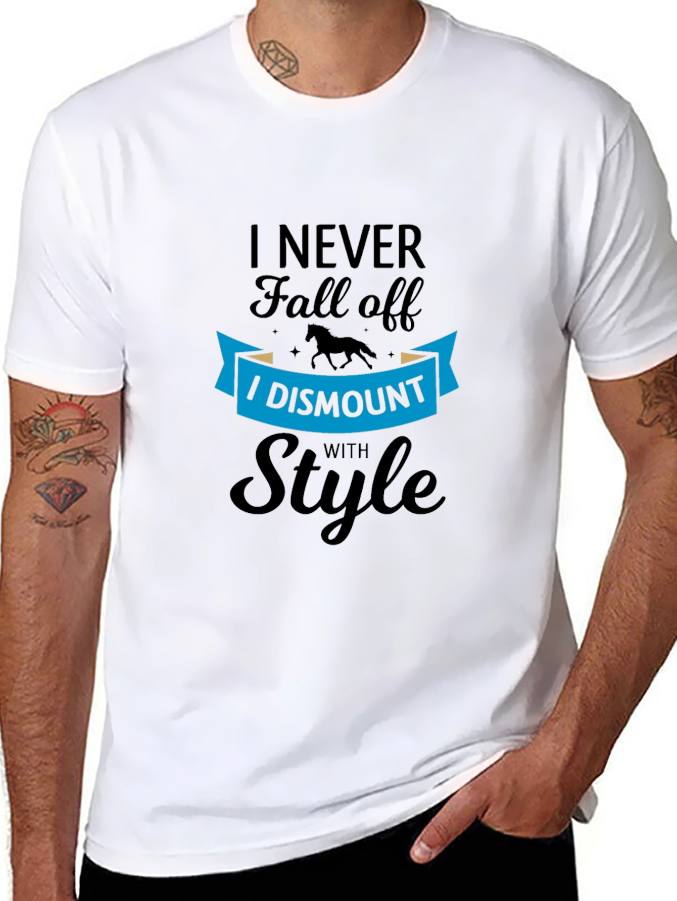 I Dismount with Style Black T-Shirt