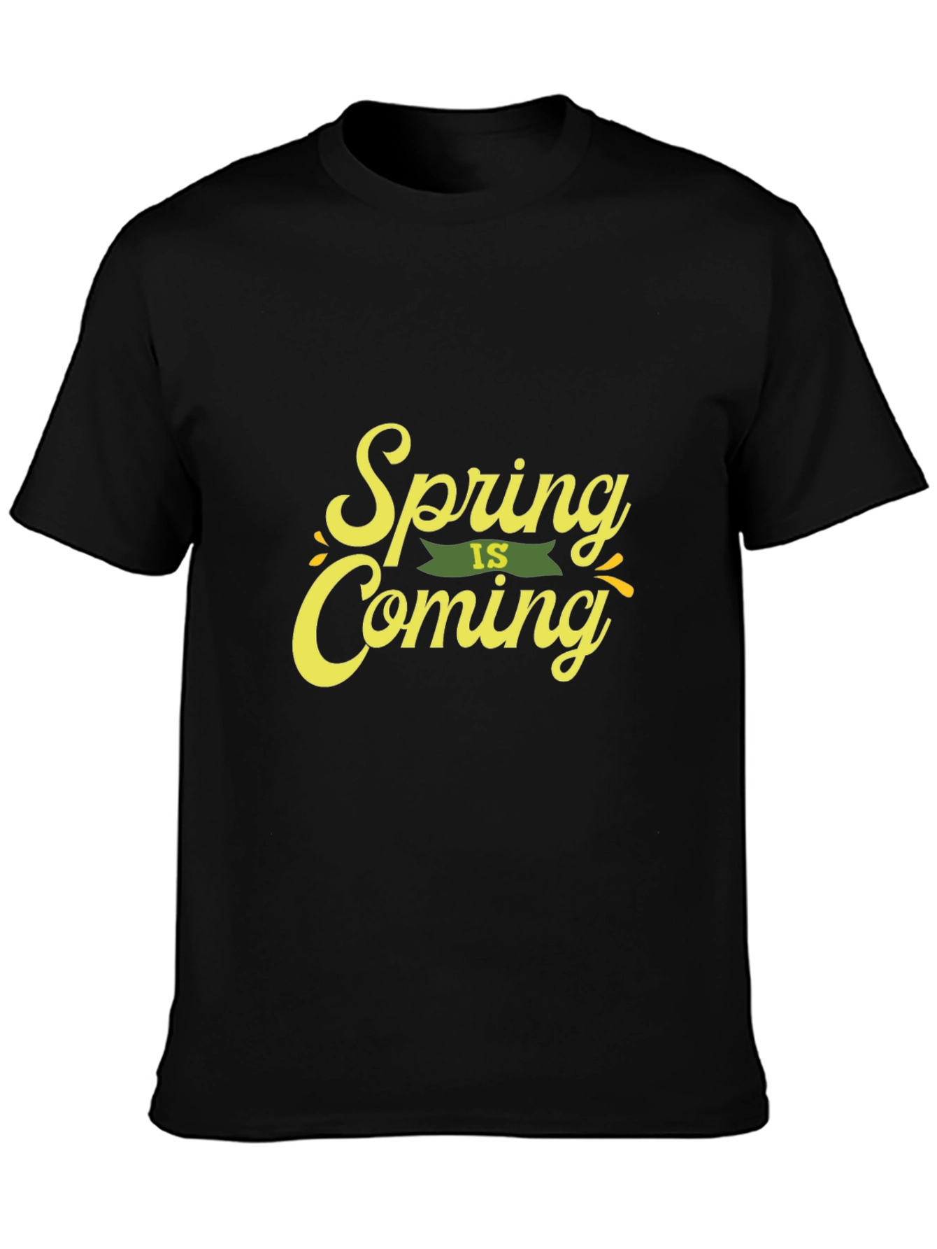 Spring is Coming Black Graphic Tee