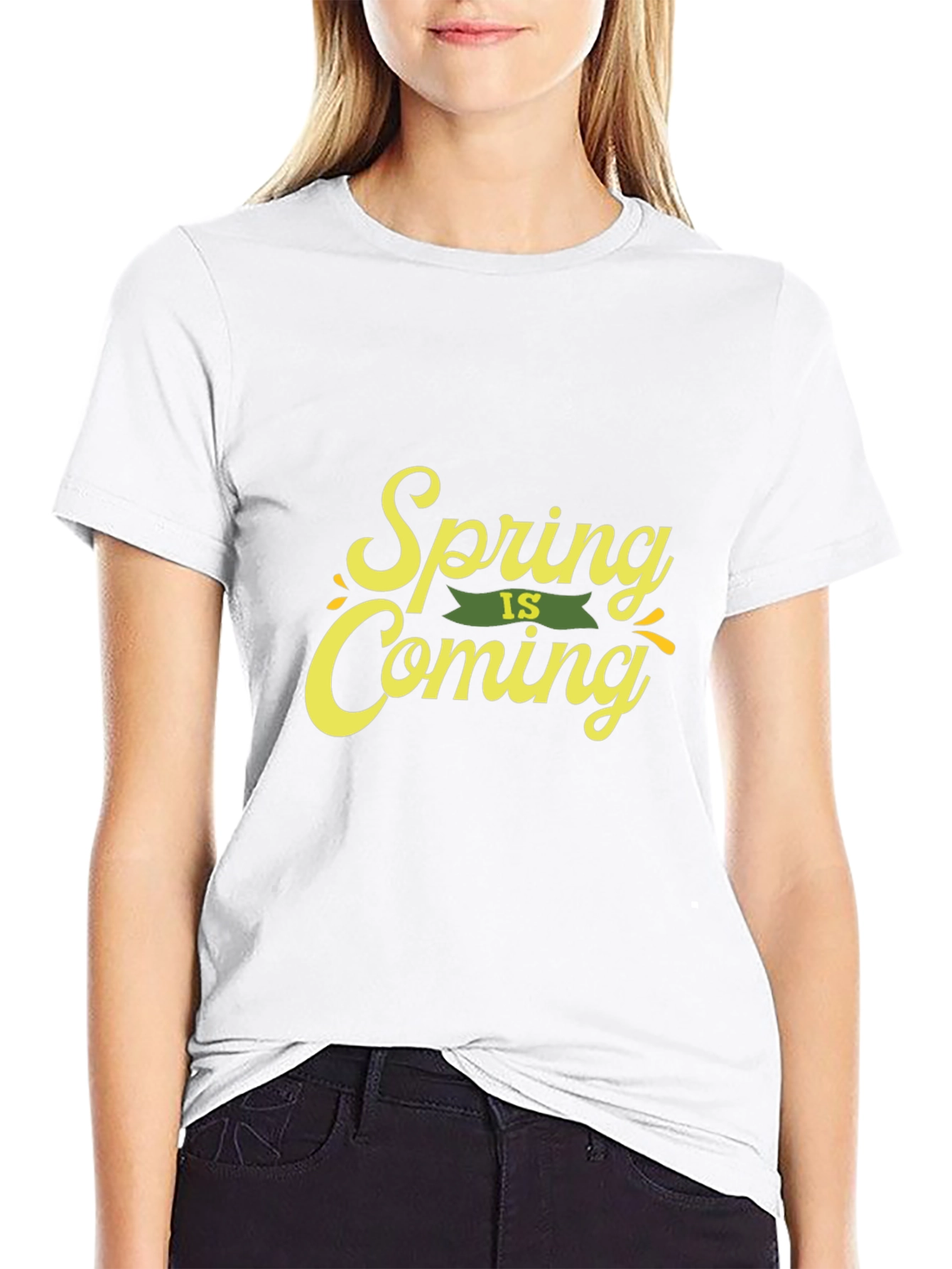Spring is Coming Black Graphic Tee