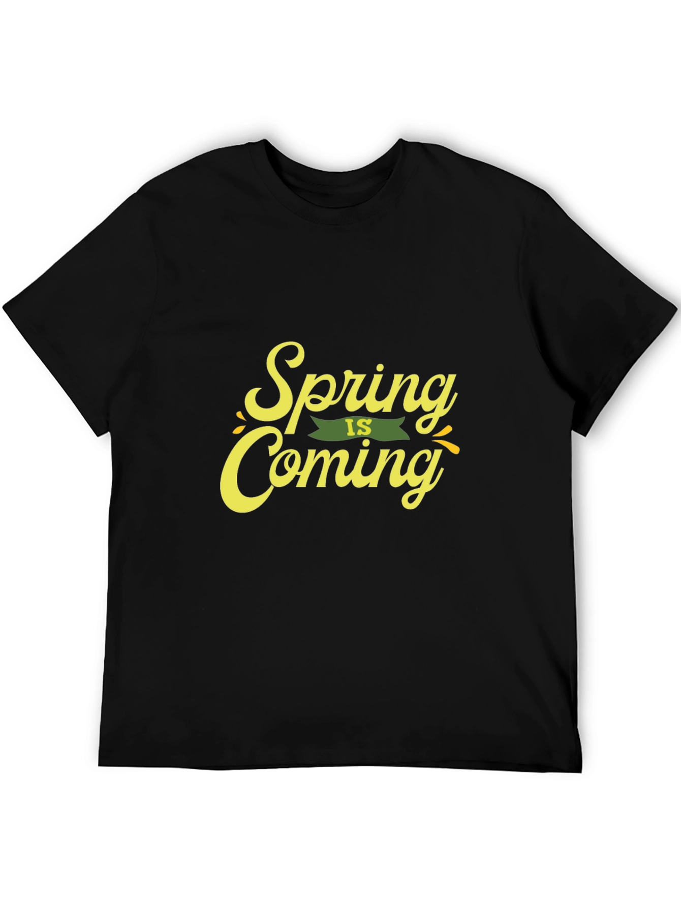 Spring is Coming Black Graphic Tee