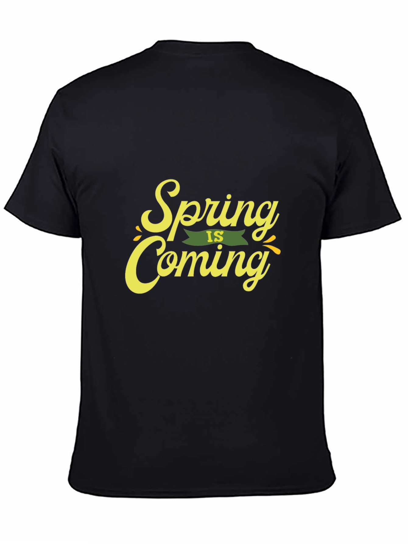 Spring is Coming Black Graphic Tee