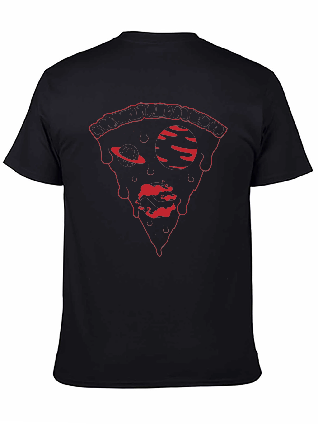 Pizza Graphic Tee - Trendy Black T-Shirt