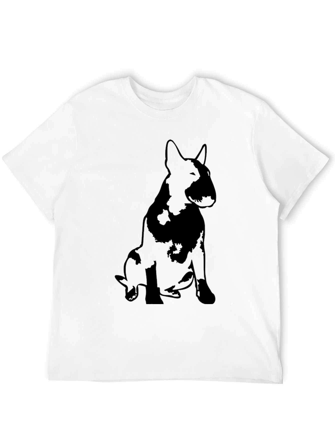 Black Bull Terrier Silhouette Graphic T-Shirt