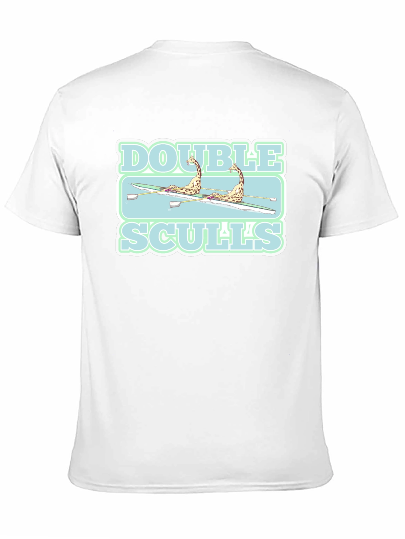 Double Sculls Giraffe Rowing Graphic T-Shirt