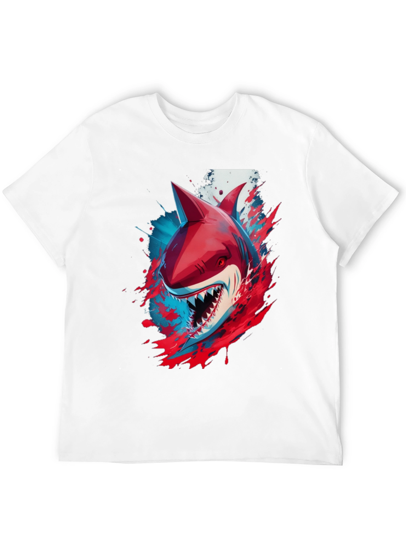 Shark Graphic Print T-Shirt - Black