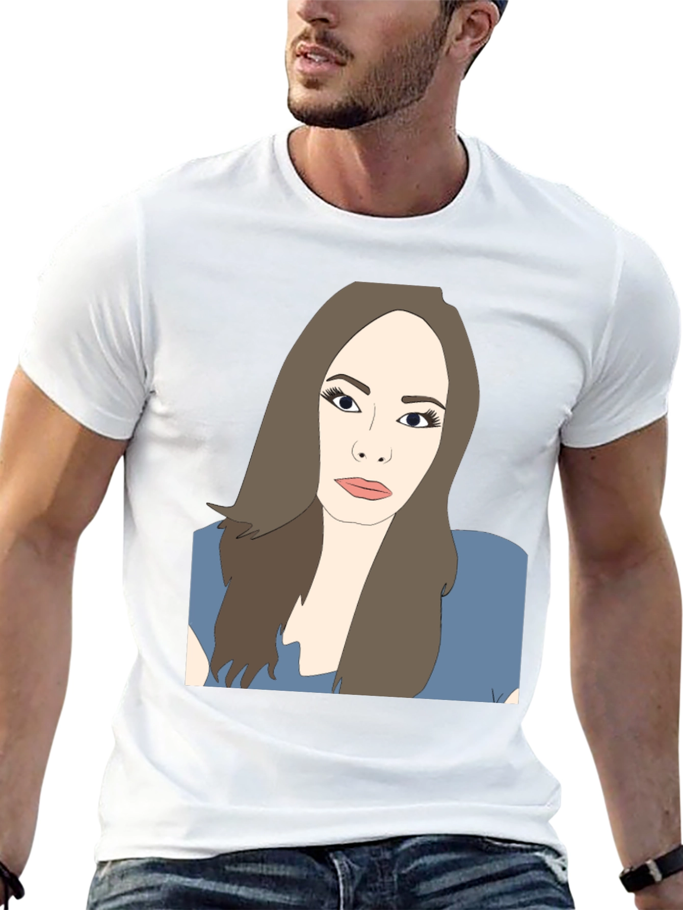 Illustrated Woman Black T-Shirt