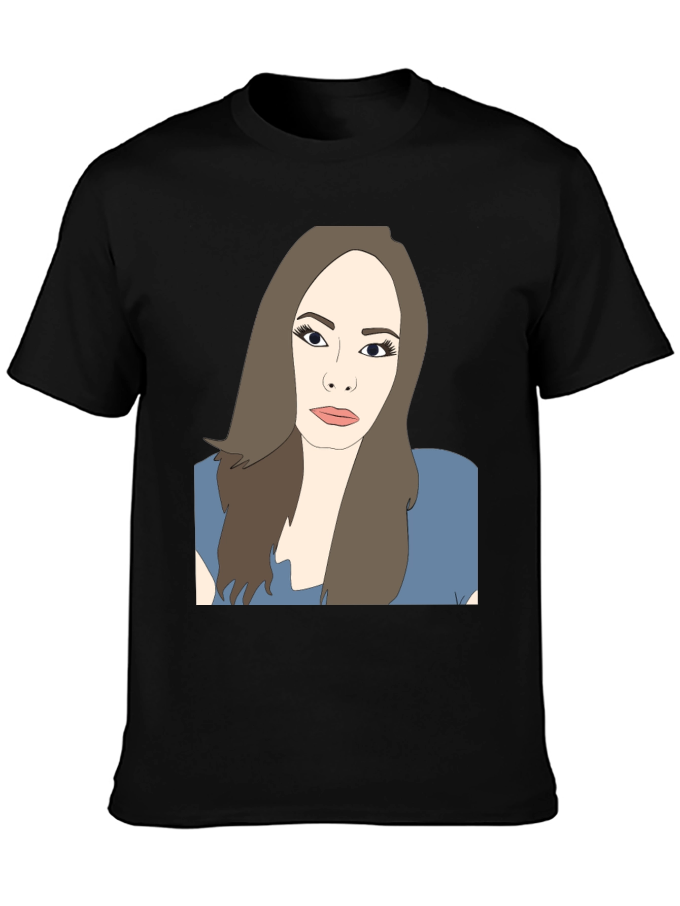 Illustrated Woman Black T-Shirt
