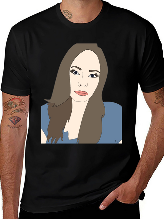 Illustrated Woman Black T-Shirt