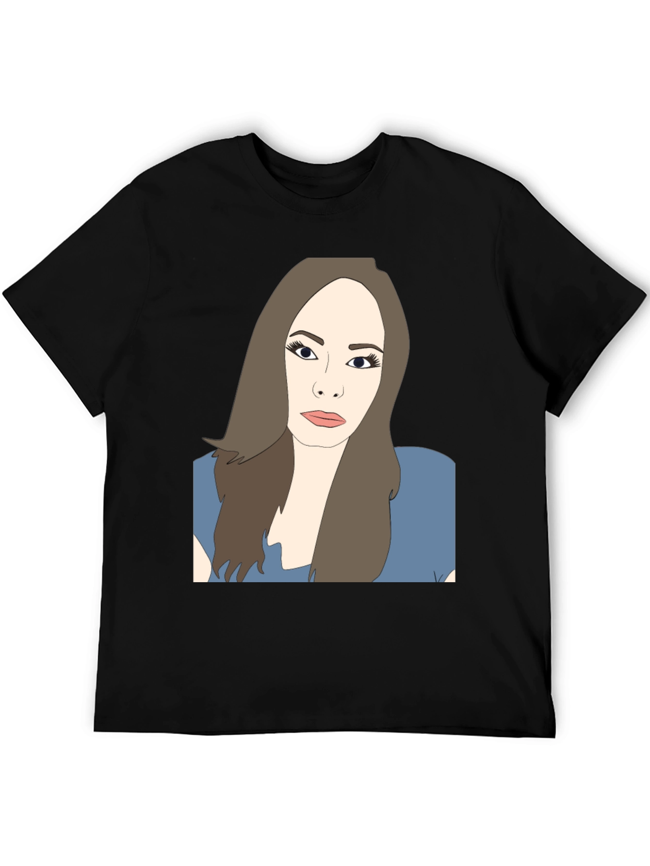 Illustrated Woman Black T-Shirt