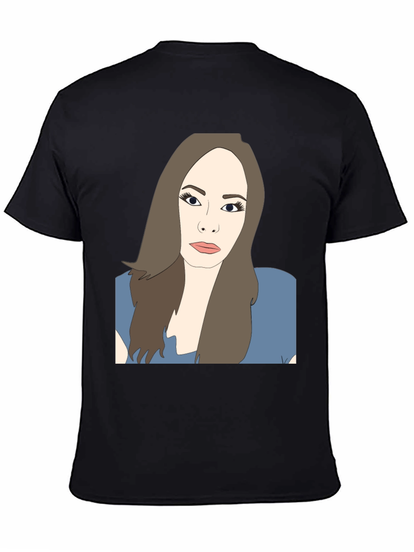Illustrated Woman Black T-Shirt