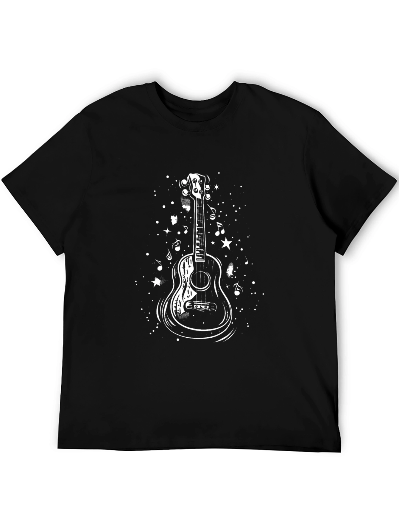 Ukulele Graphic Tee - Music Lovers Black T-Shirt