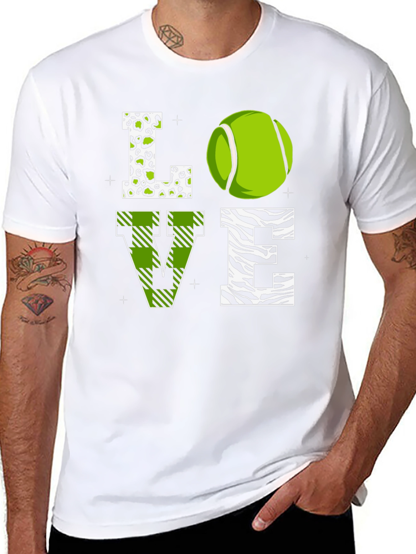 Love Tennis Graphic T-Shirt - Novelty Design