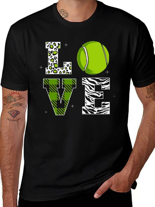 Love Tennis Graphic T-Shirt - Novelty Design