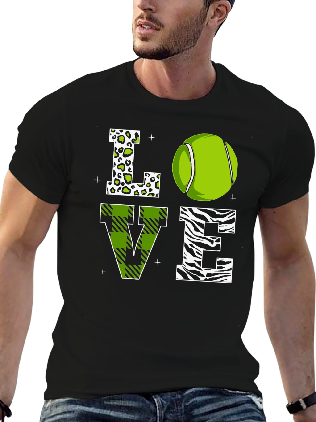 Love Tennis Graphic T-Shirt - Novelty Design