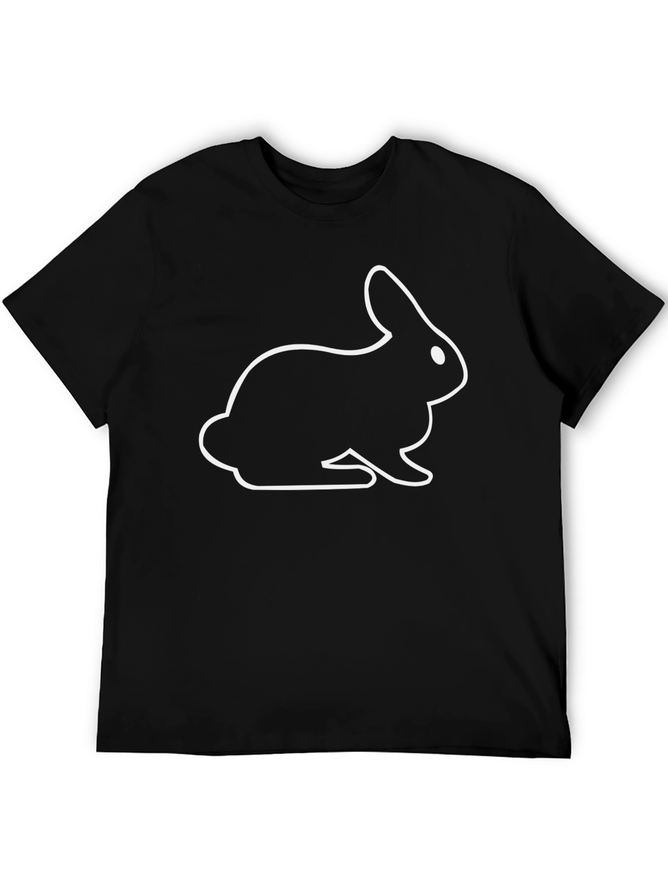 Rabbit Graphic Tee - Black Casual T-Shirt