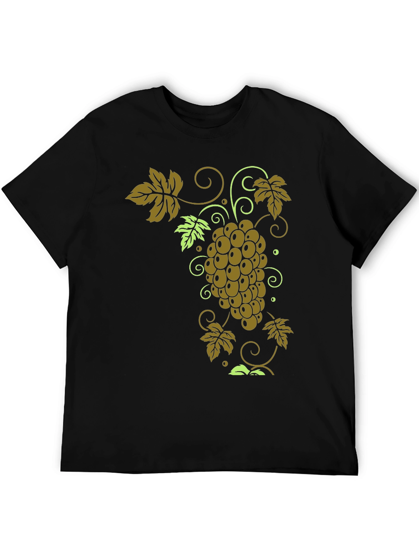 Grape Vine Graphic Tee - Stylish Black T-Shirt