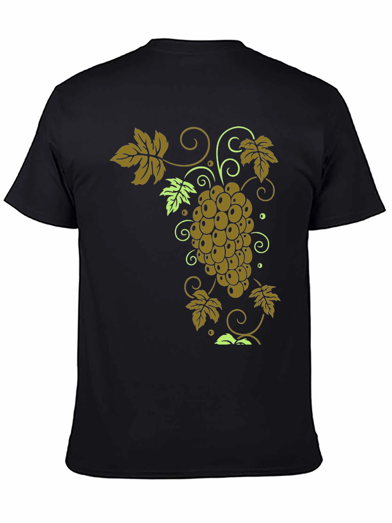 Grape Vine Graphic Tee - Stylish Black T-Shirt