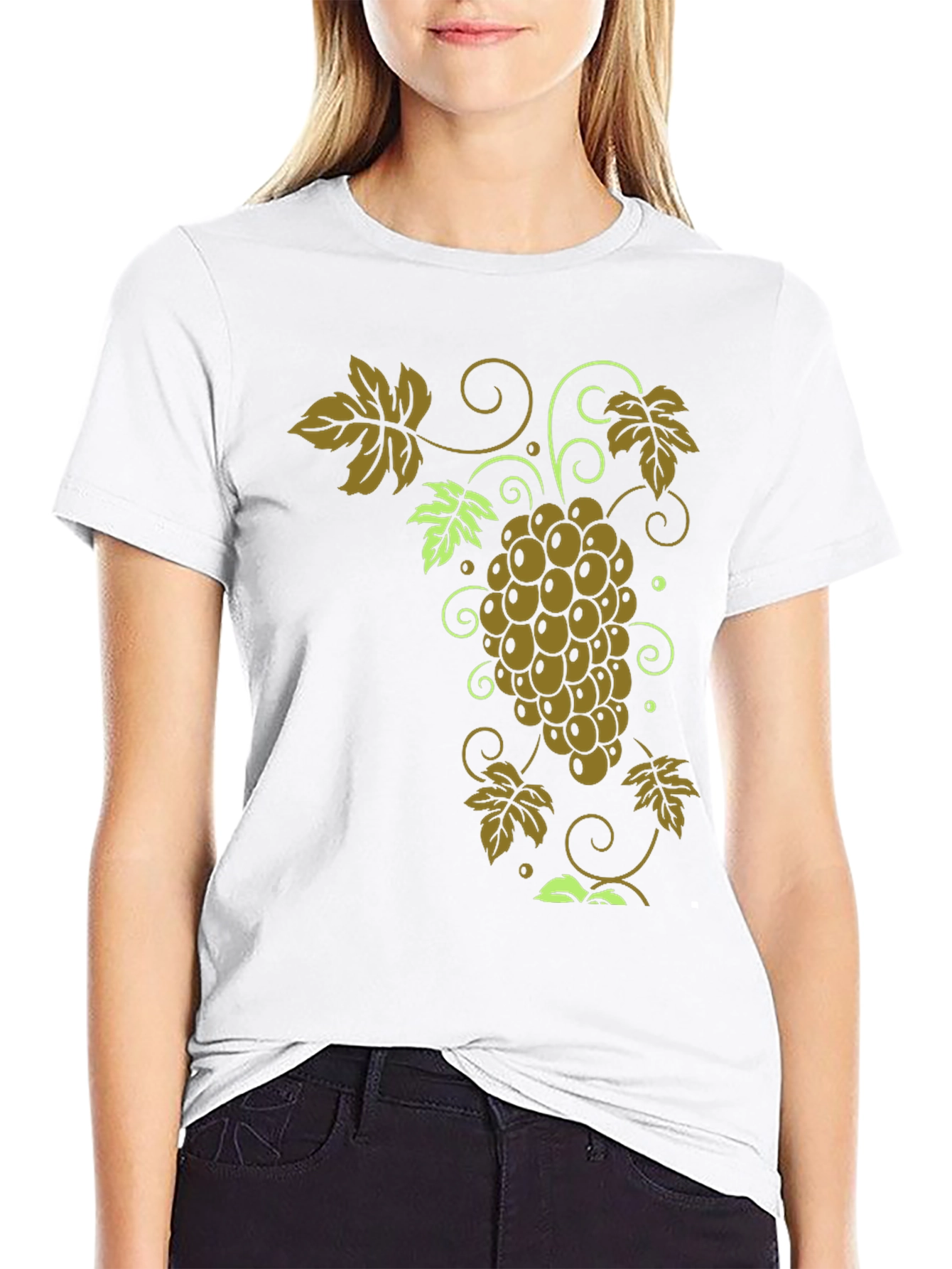 Grape Vine Graphic Tee - Stylish Black T-Shirt