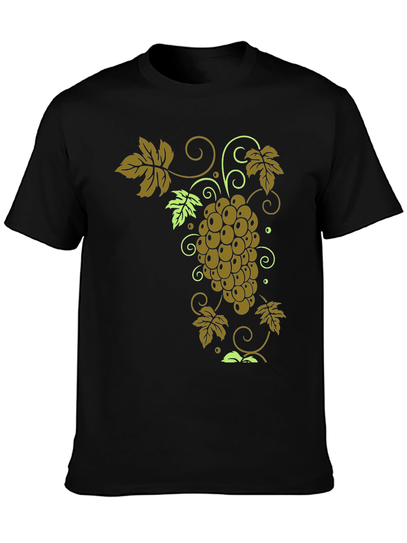 Grape Vine Graphic Tee - Stylish Black T-Shirt