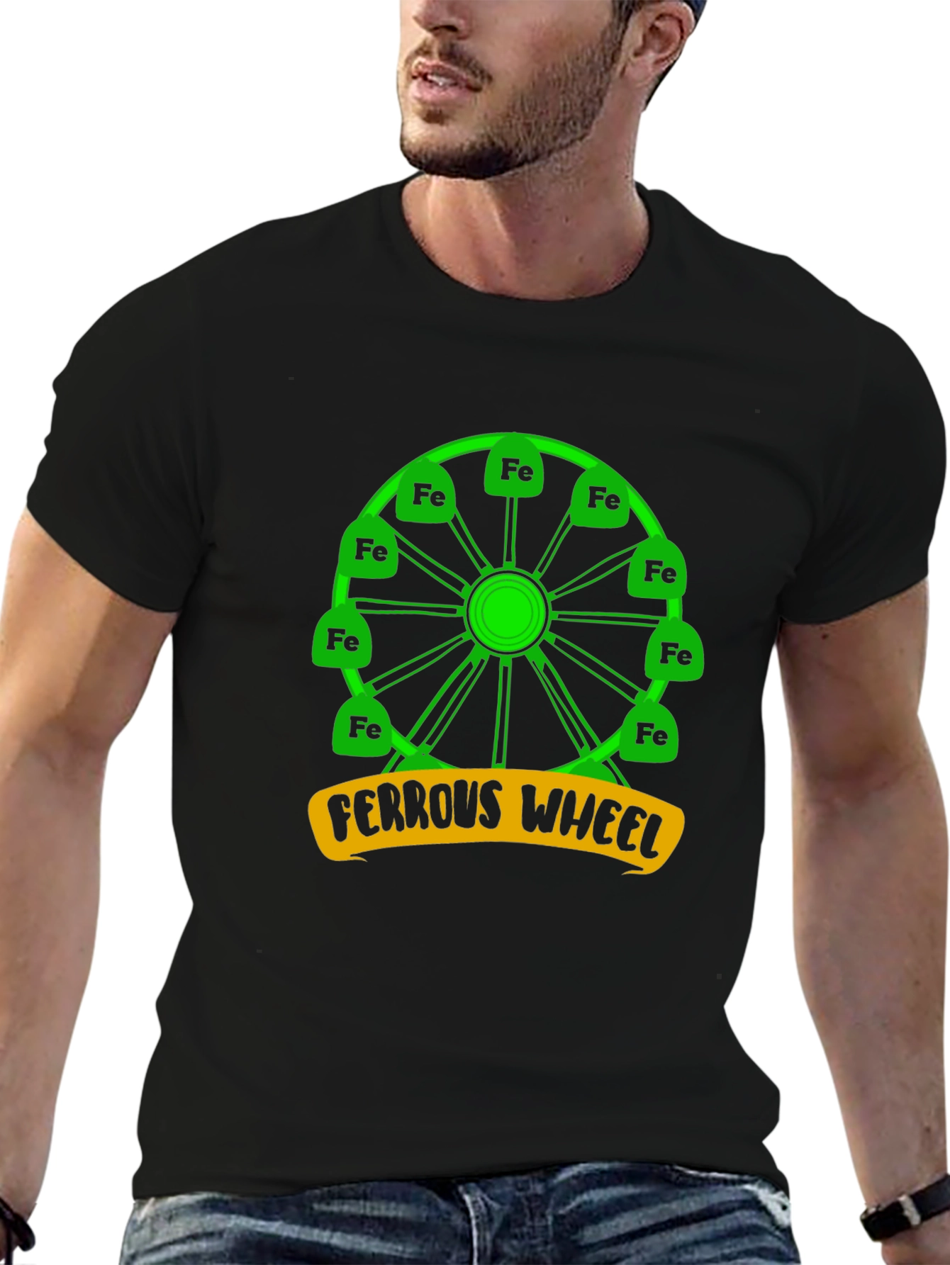 Ferrous Wheel T-Shirt: Iron Chemistry Pun Tee