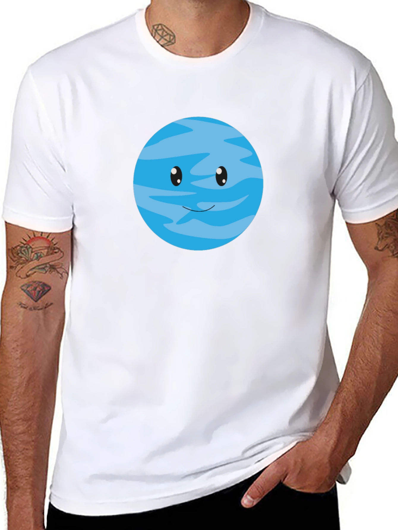 Cute Cartoon Planet Graphic T-Shirt