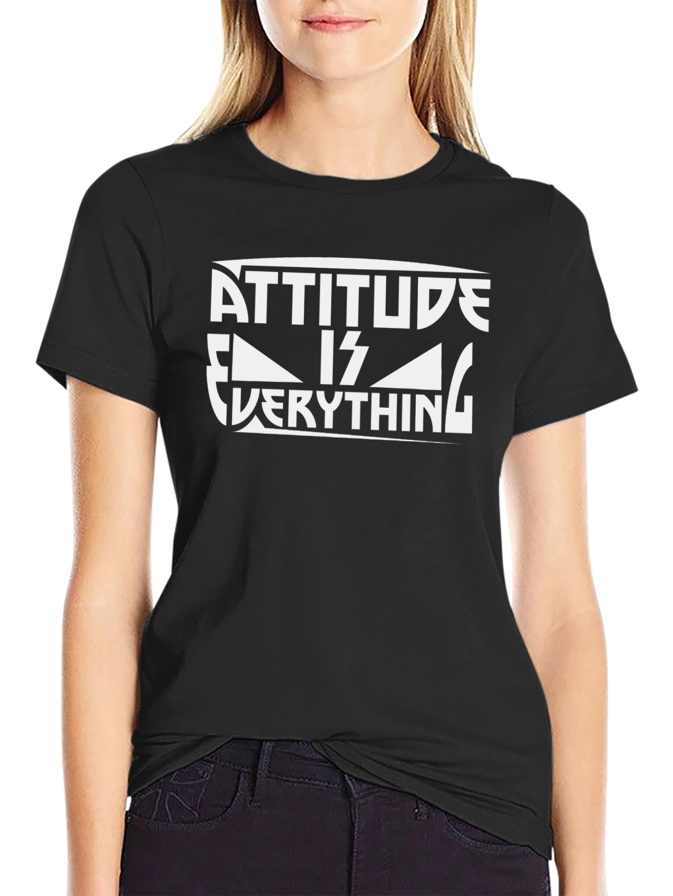Attitude is Everything Graphic Tee - Black Cotton Blend