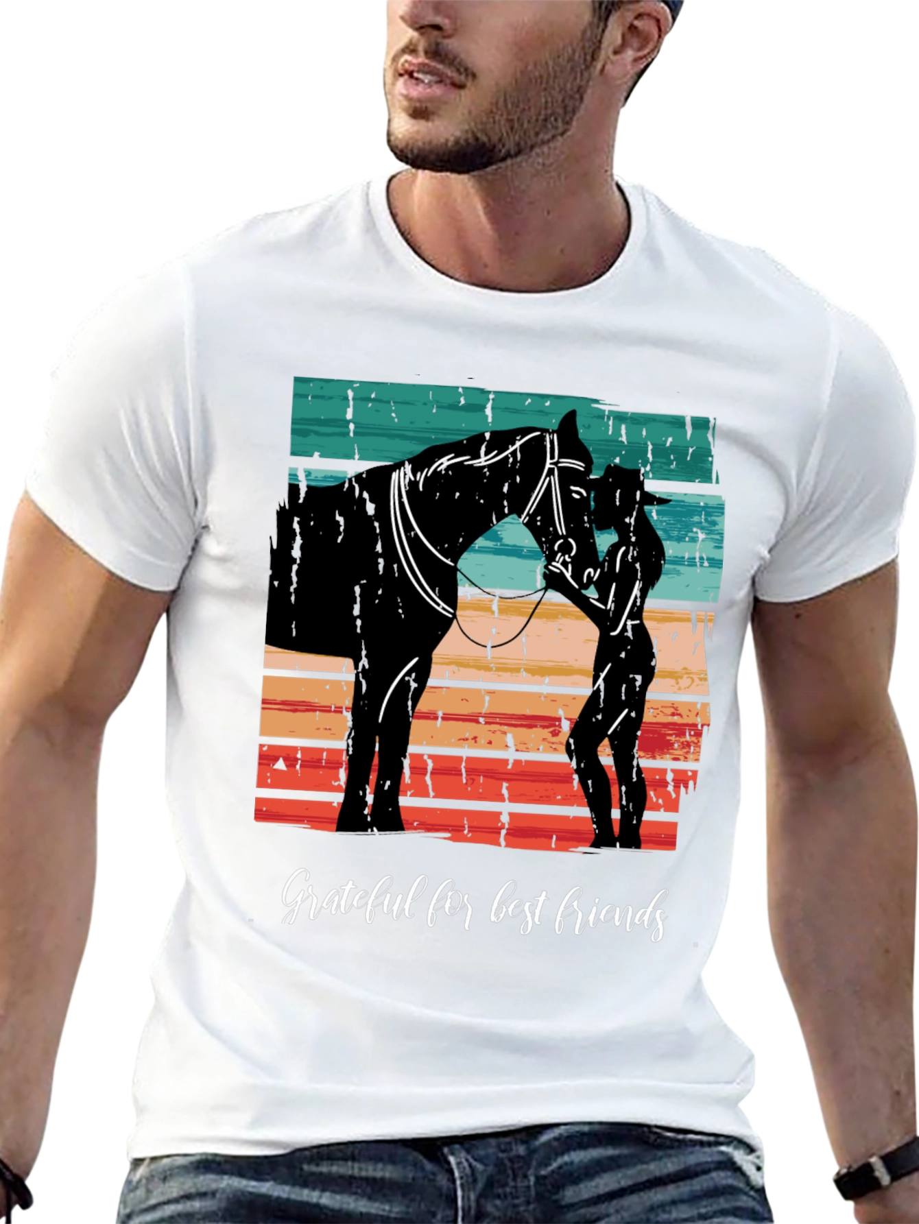 Grateful Best Friends Horse Graphic Tee