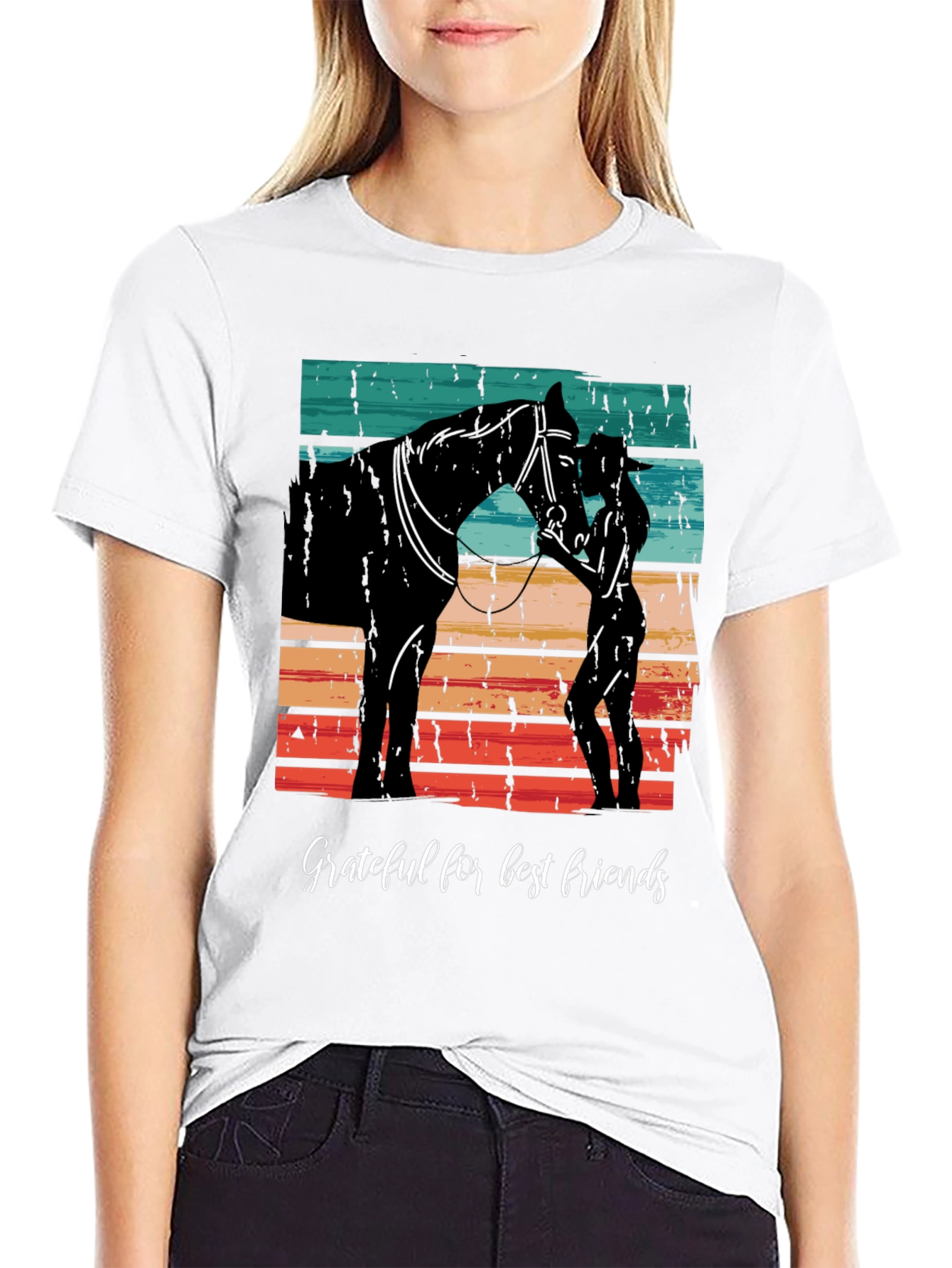 Grateful Best Friends Horse Graphic Tee