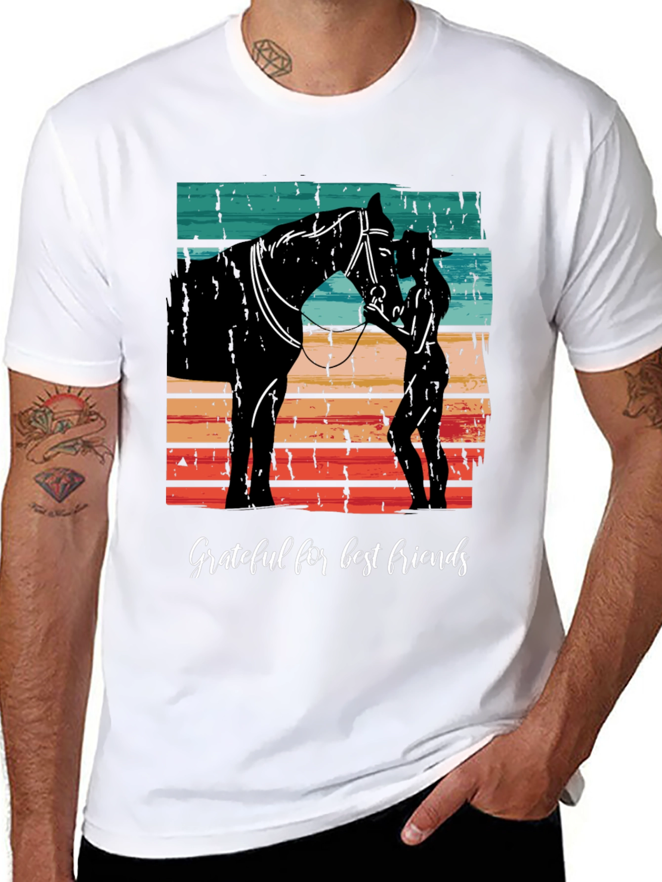 Grateful Best Friends Horse Graphic Tee