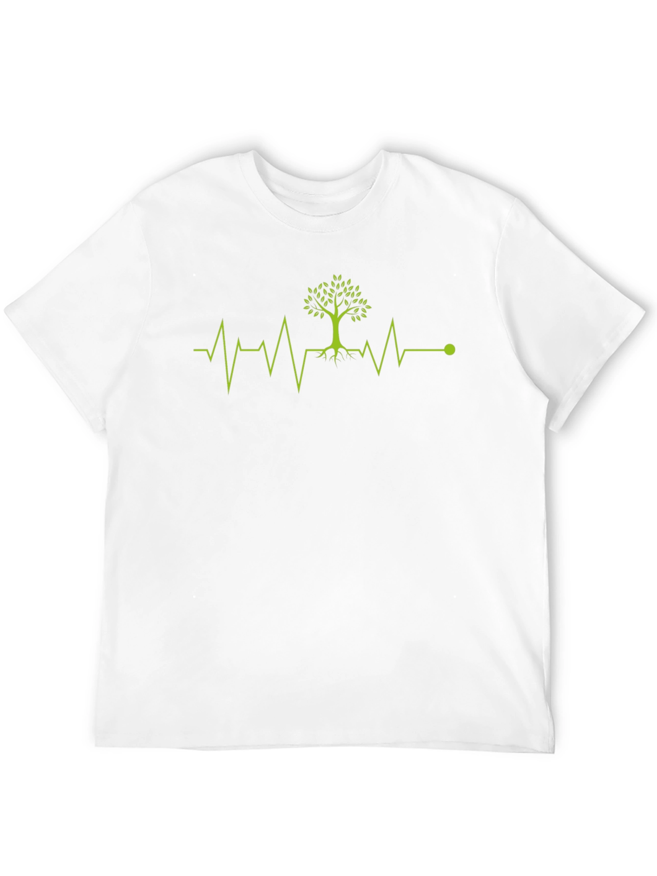 Natures Heartbeat Tee: Green Tree ECG Design