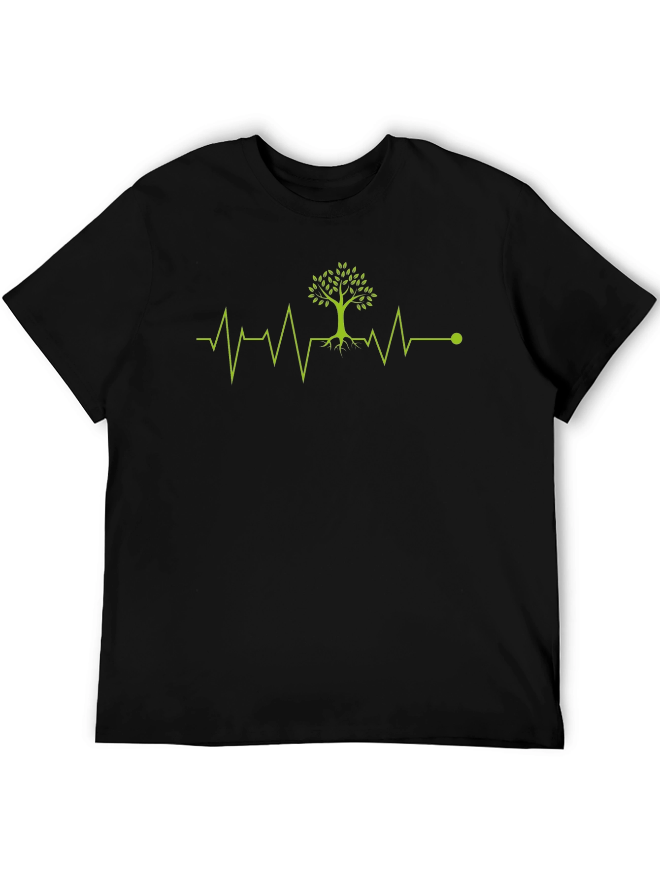 Natures Heartbeat Tee: Green Tree ECG Design