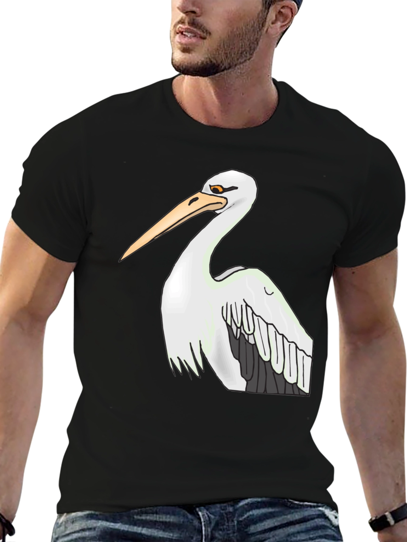Pelican Graphic Tee - Black Cotton T-Shirt