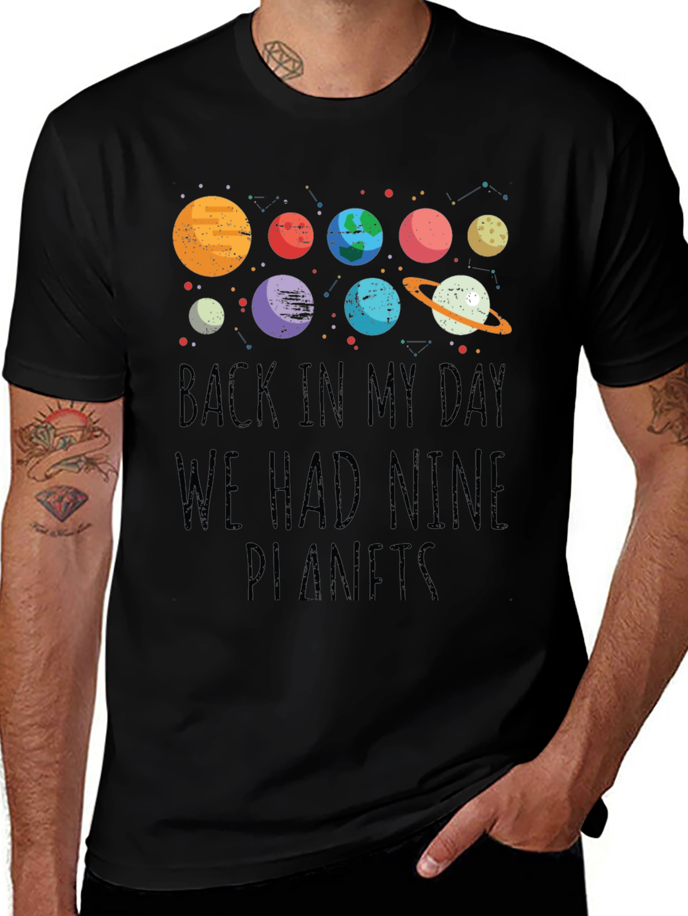 Nine Planets Retro T-Shirt - Space Theme