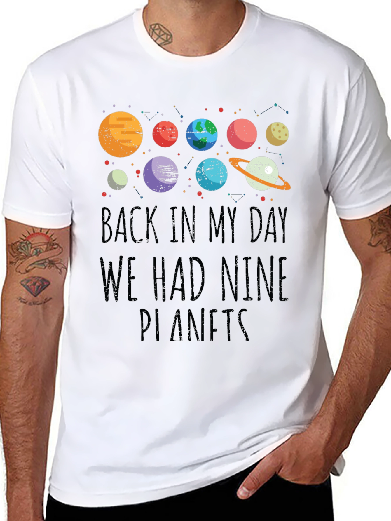 Nine Planets Retro T-Shirt - Space Theme