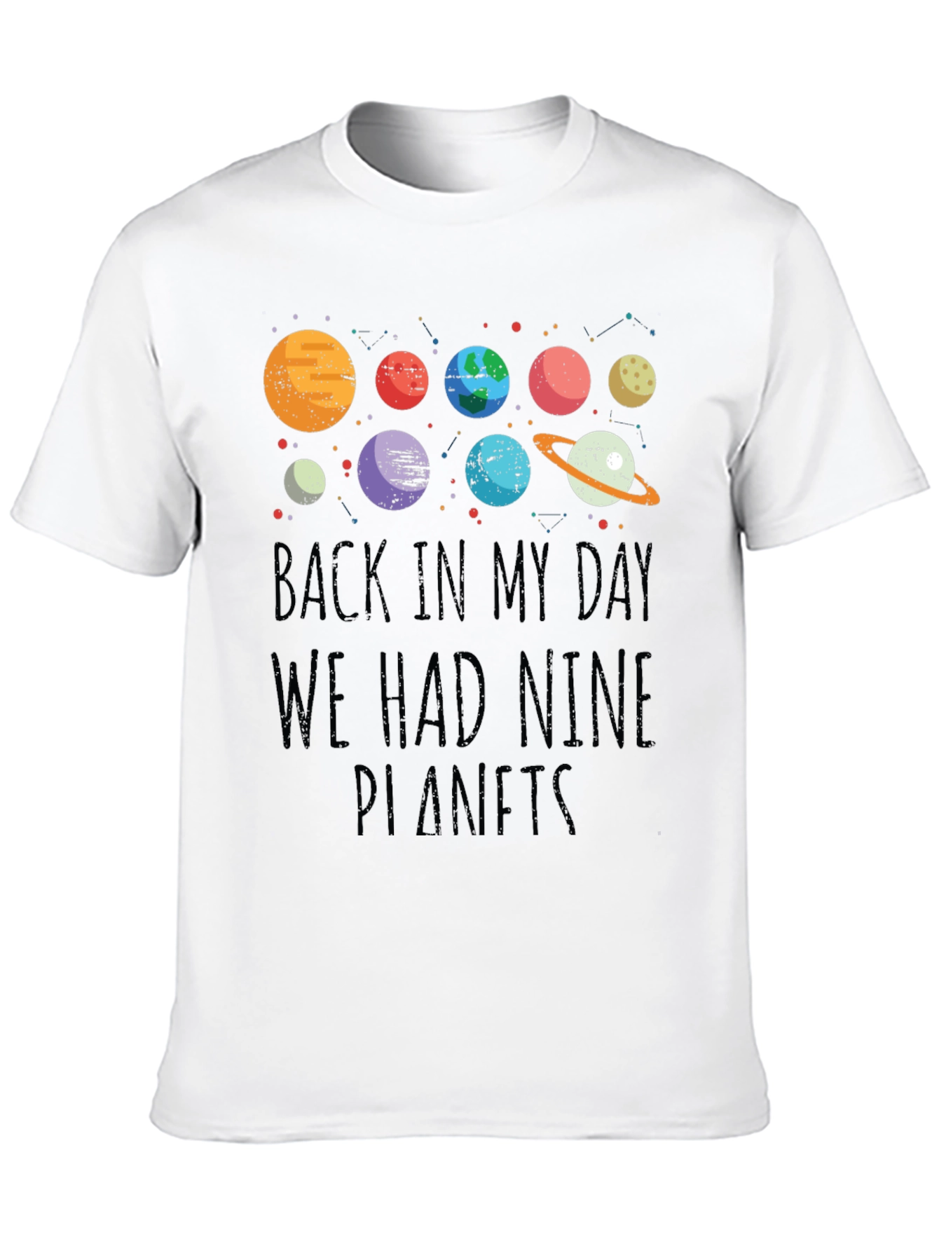 Nine Planets Retro T-Shirt - Space Theme