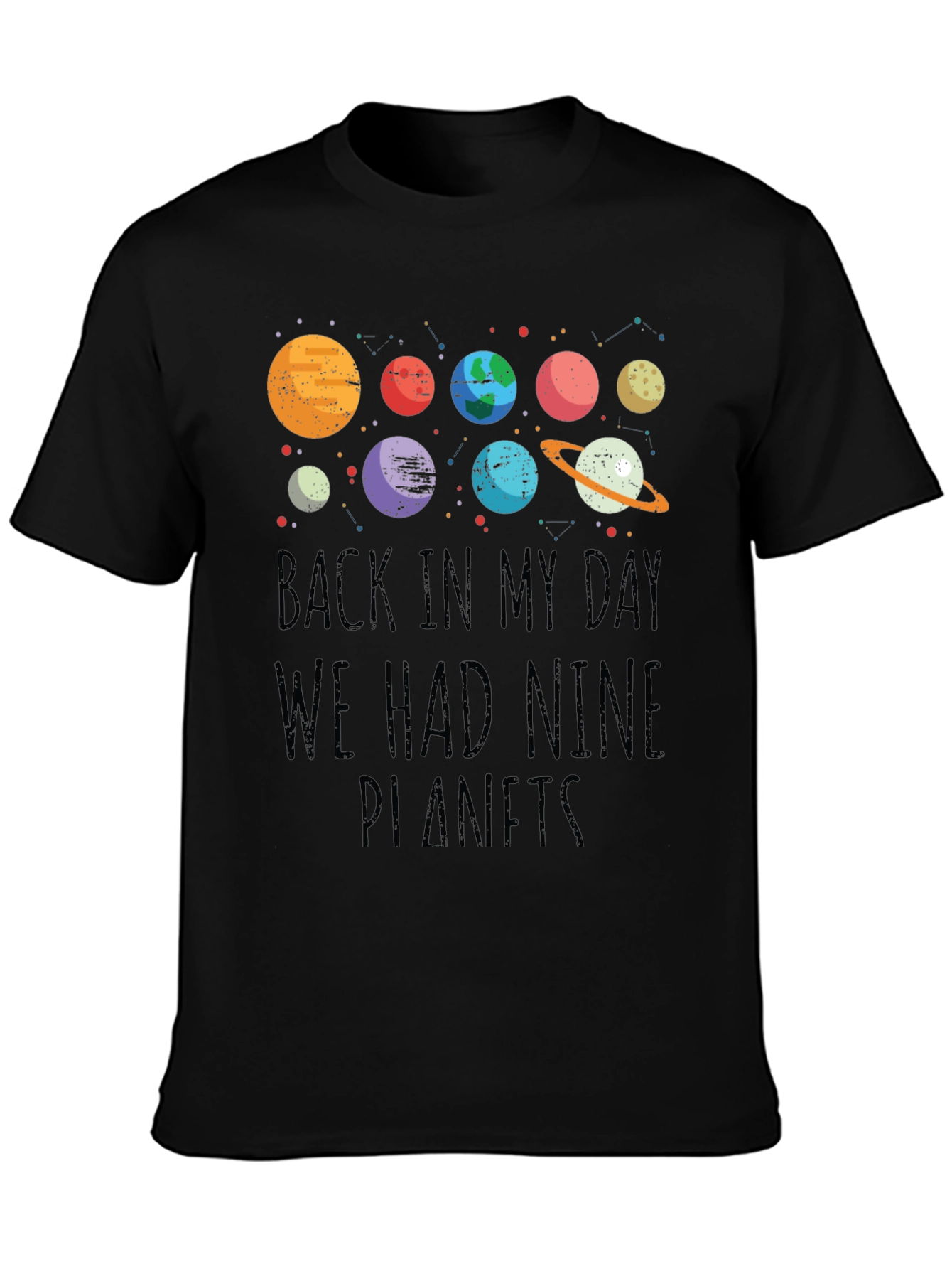 Nine Planets Retro T-Shirt - Space Theme