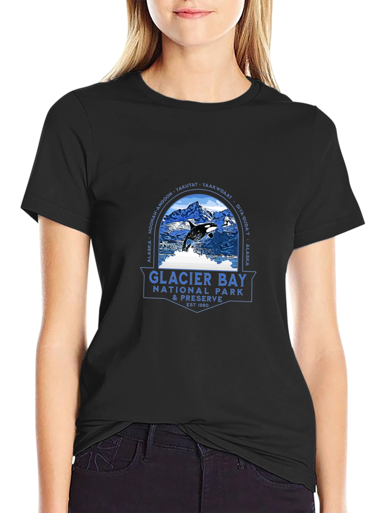 Glacier Bay National Park Black T-Shirt
