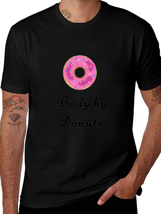 Body by Donuts T-Shirt - Casual Crew Neck Tee