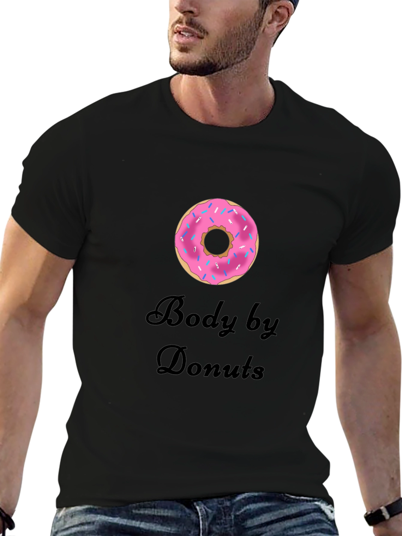 Body by Donuts T-Shirt - Casual Crew Neck Tee