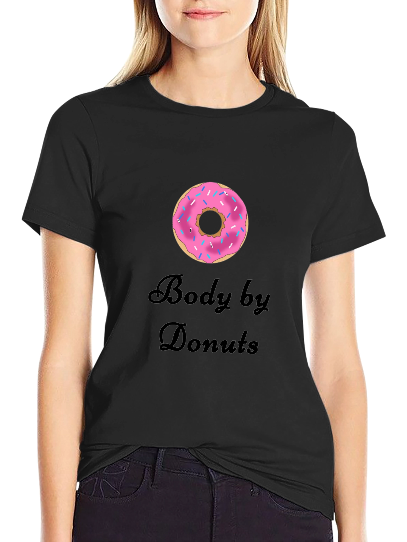 Body by Donuts T-Shirt - Casual Crew Neck Tee