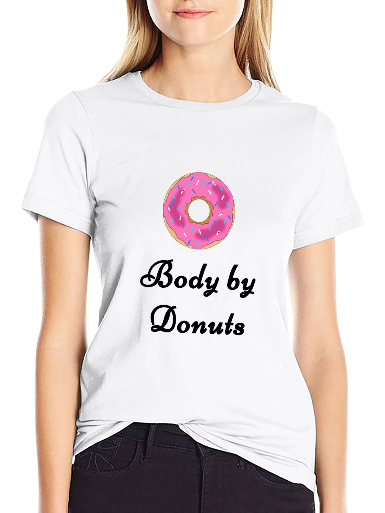 Body by Donuts T-Shirt - Casual Crew Neck Tee