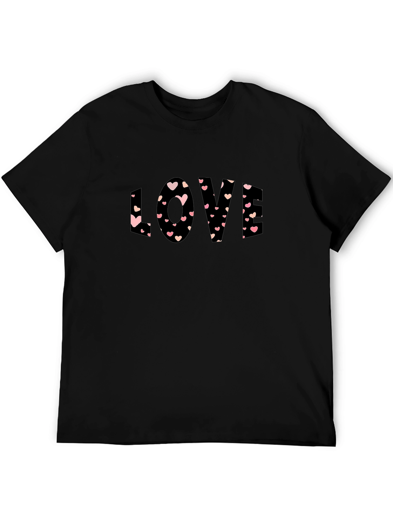 Love Heart Graphic Tee - Black Casual Shirt