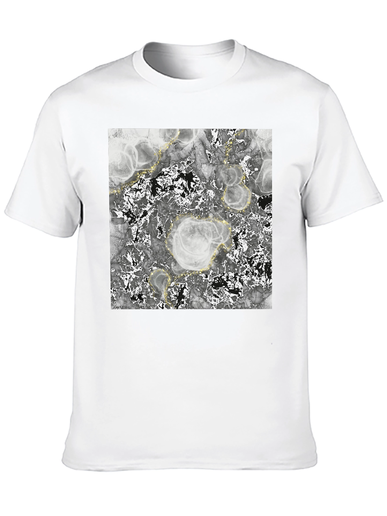 Abstract Marble Print Black T-Shirt