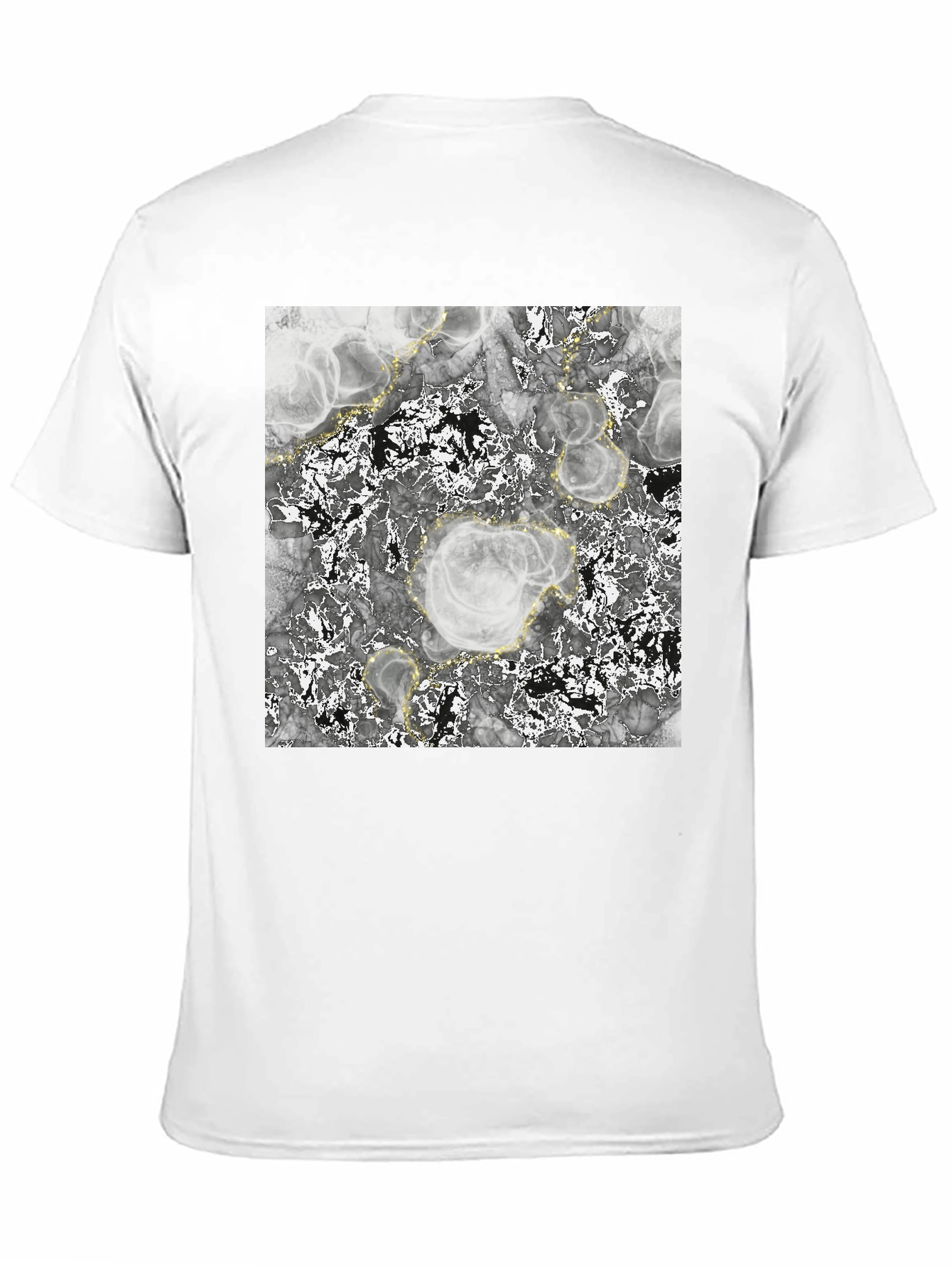 Abstract Marble Print Black T-Shirt