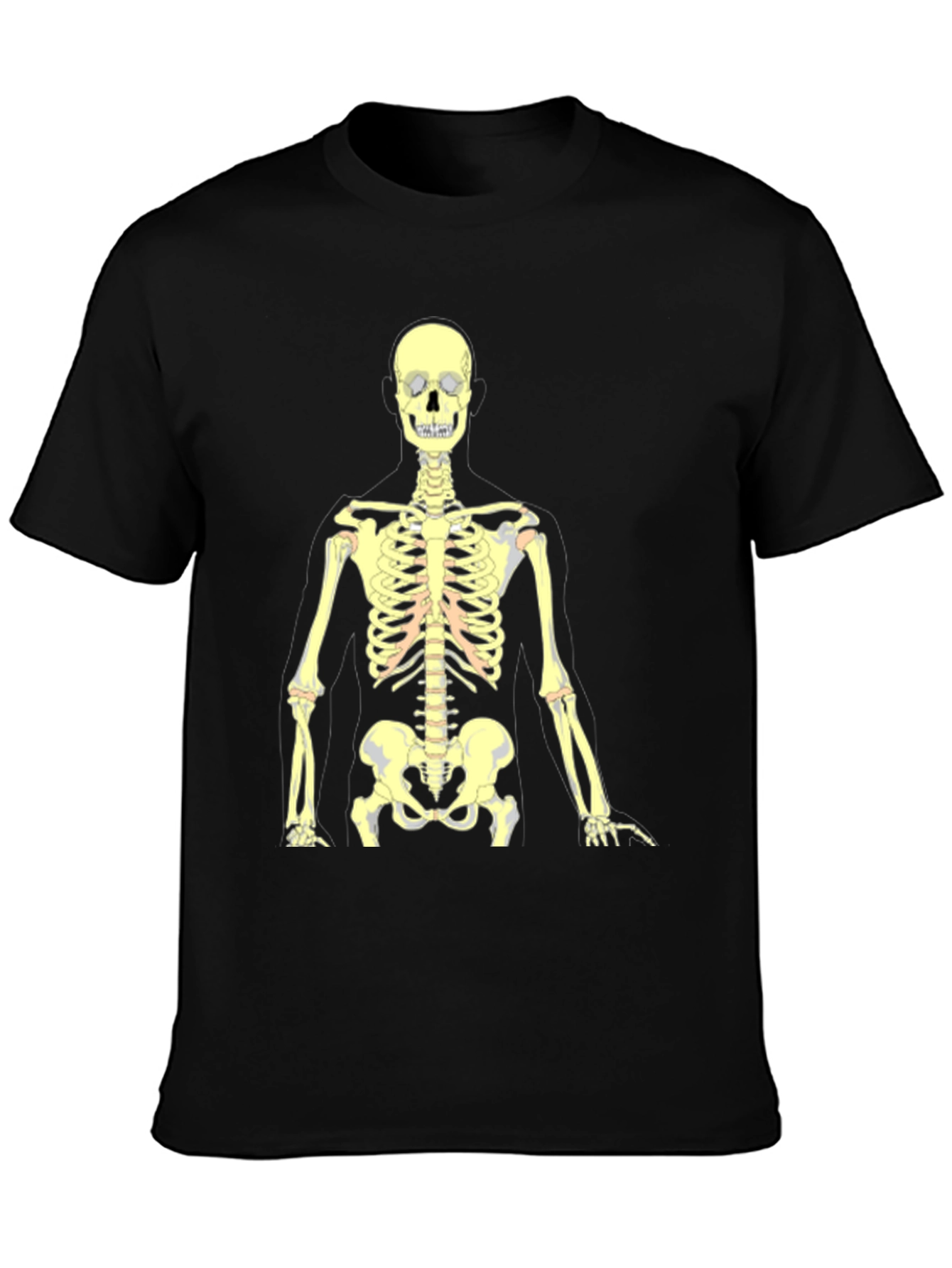 Skeleton Graphic Tee - Black Cotton Halloween Shirt