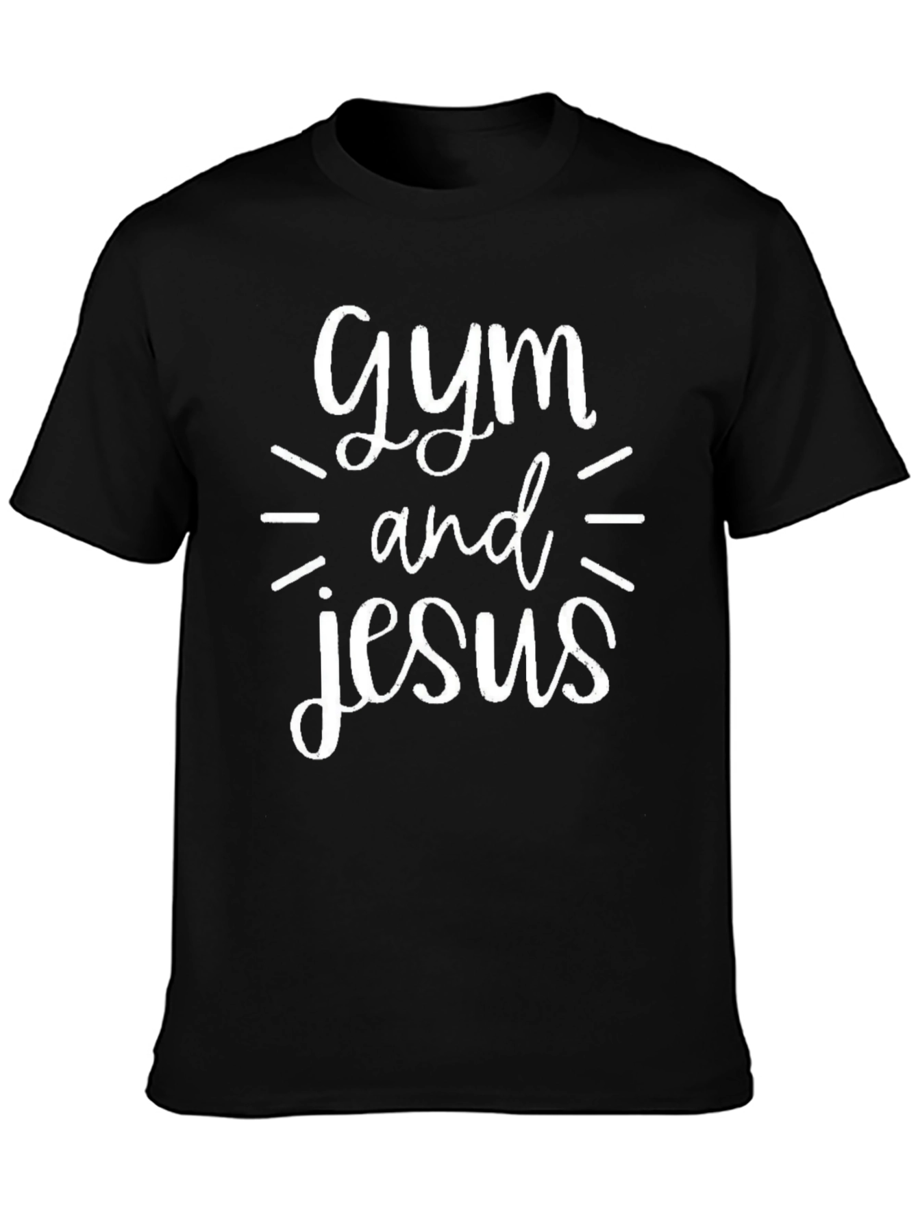 Gym and Jesus Graphic Print T-Shirt